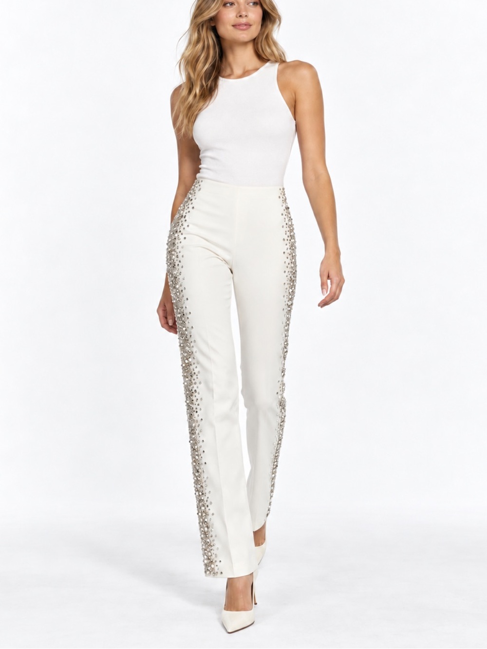 Alice + Olivia Crystal Embellished Pants Size 0 NWT $995